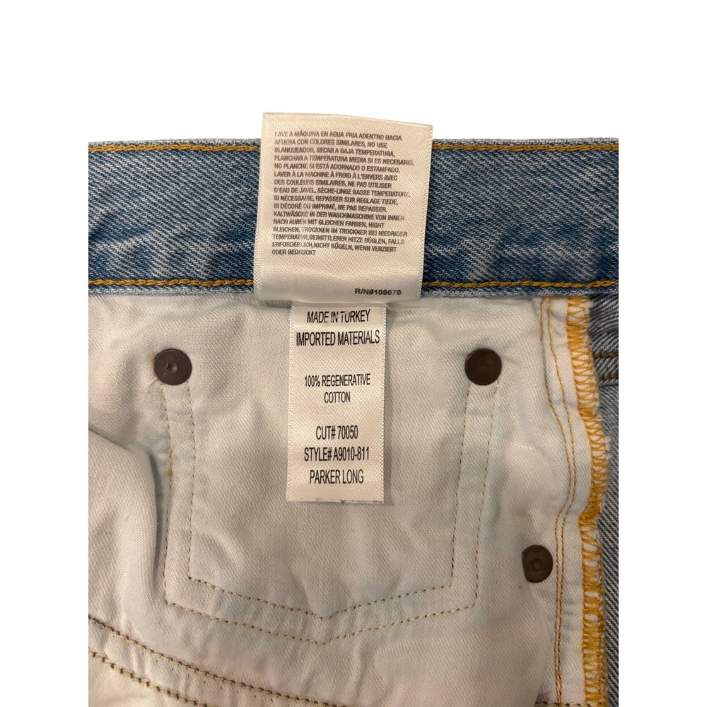 AGOLDE Parker Long High Rise Distressed Denim Shorts Cut Offs Light Wash 33 - Picture 5 of 5